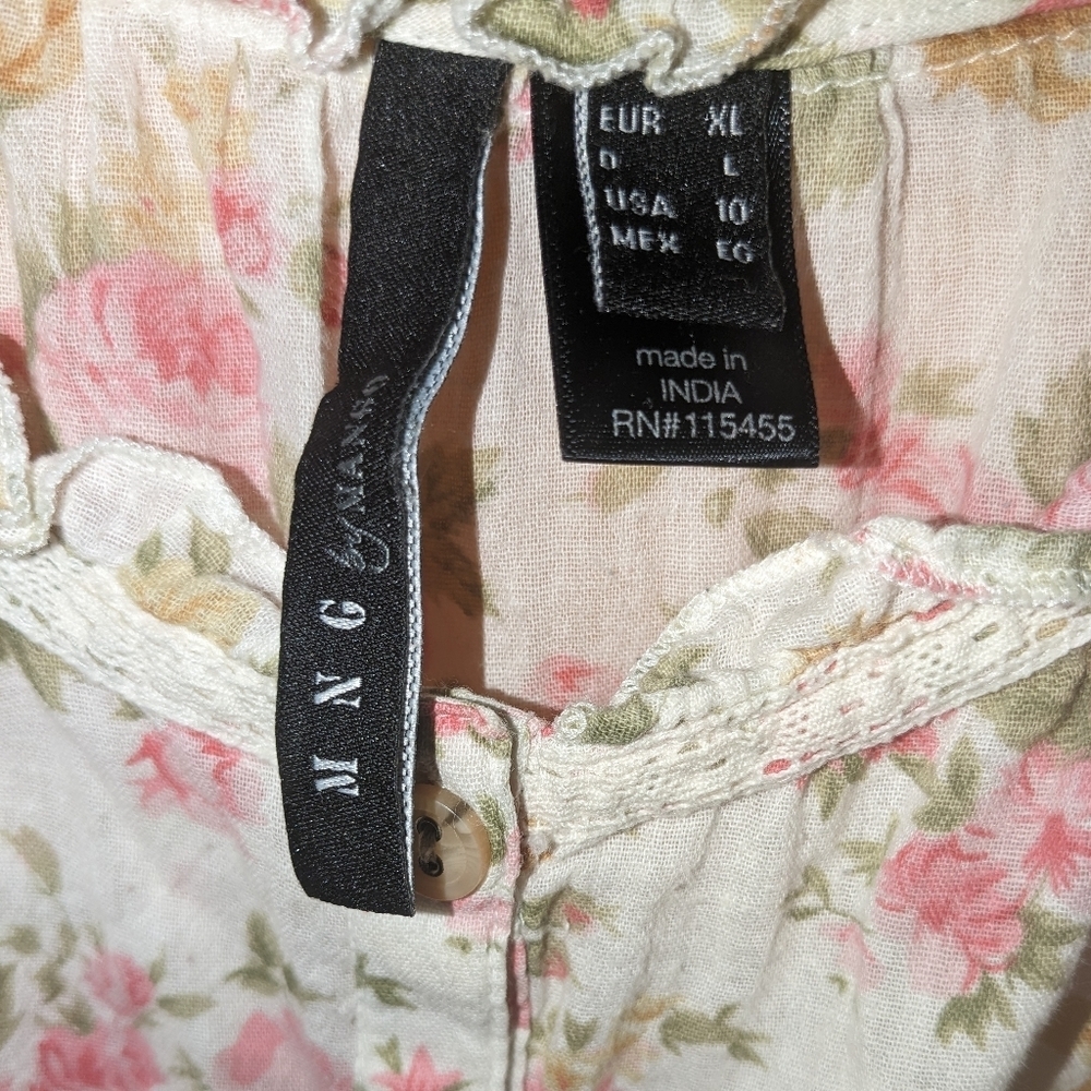 MNG Mango US 10 UK XL cami tank with button down floral pattern - Picture 3 of 3
